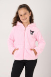 Kuromi Nakışlı Kız Peluş Mont - 3-12 Yaş - Şeker Pembe